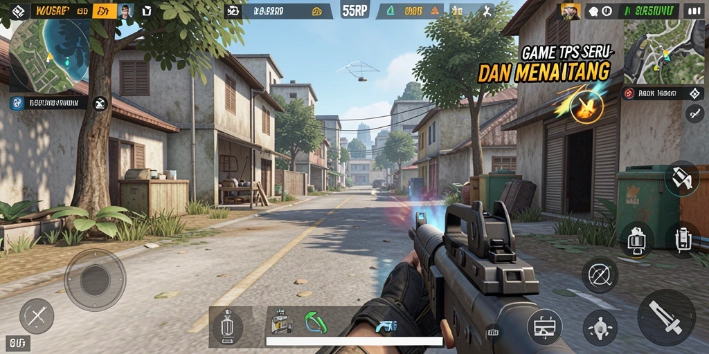 Gameplay mendebarkan di 55RP dengan aksi tembak-menembak seru.