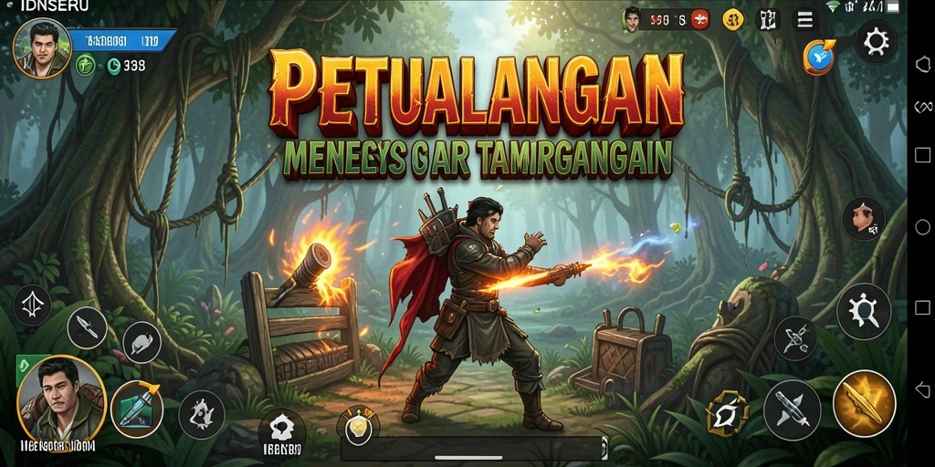 Tampilan gameplay IDNSERU yang penuh aksi dan petualangan.