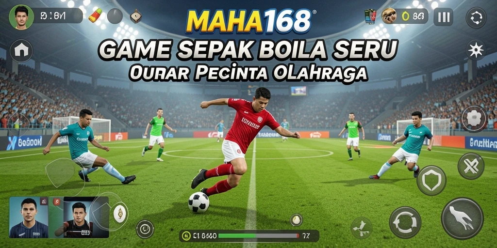 Tampilan gameplay MAHA168 yang menegangkan dalam pertandingan sepak bola.