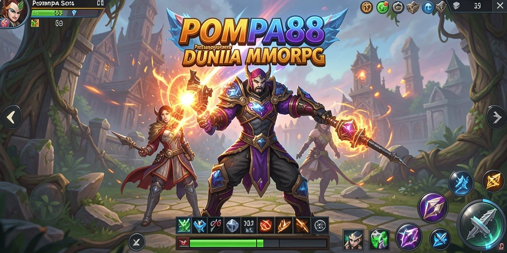Tampilan layar permainan POMPA88 yang penuh aksi dan petualangan.