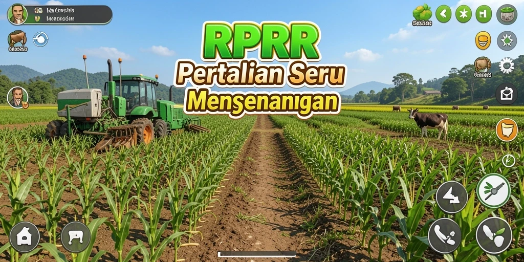 Screenshot menampilkan gameplay seru di dunia pertanian RPRR.
