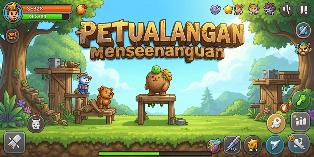Screenshot gameplay SE328 menunjukkan dunia yang kaya dan penuh petualangan.