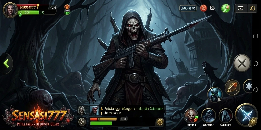 Tampilan gameplay SENSASI777 yang menakutkan dan mencekam.