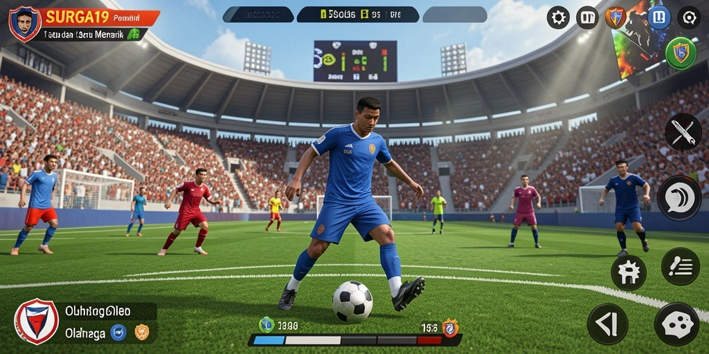 Gameplay seru dan interaktif dalam SURGA19, pengalaman olahraga nyata.
